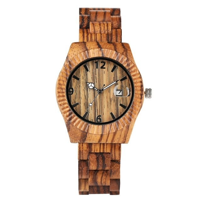 Relógio de Madeira Zebrawood